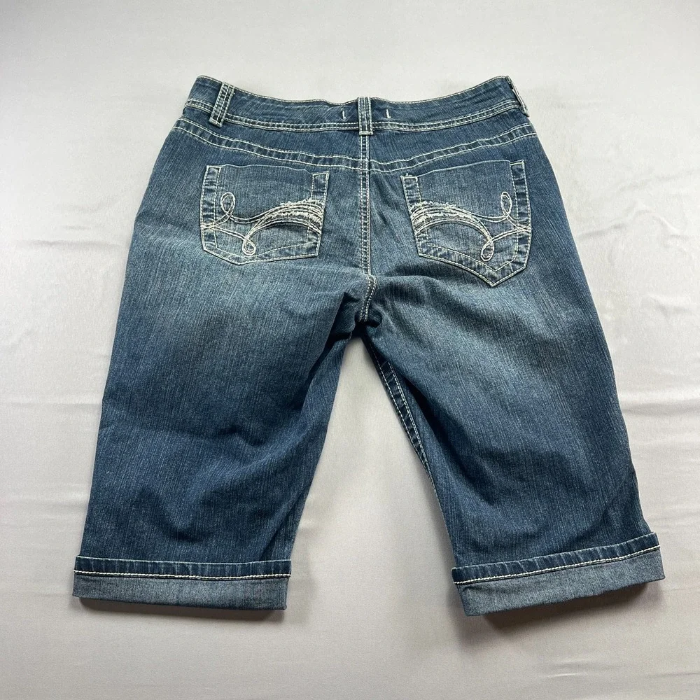 VTG Nine West America Collection Bermuda Shorts Womens 10/30 Blue Cotton Stretch